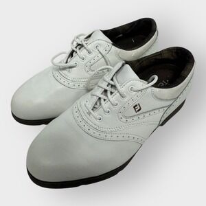 Footjoy Softjoys Terrains Womens Size 7 Golf Shoes Brown White Plaid SHIPS FREE